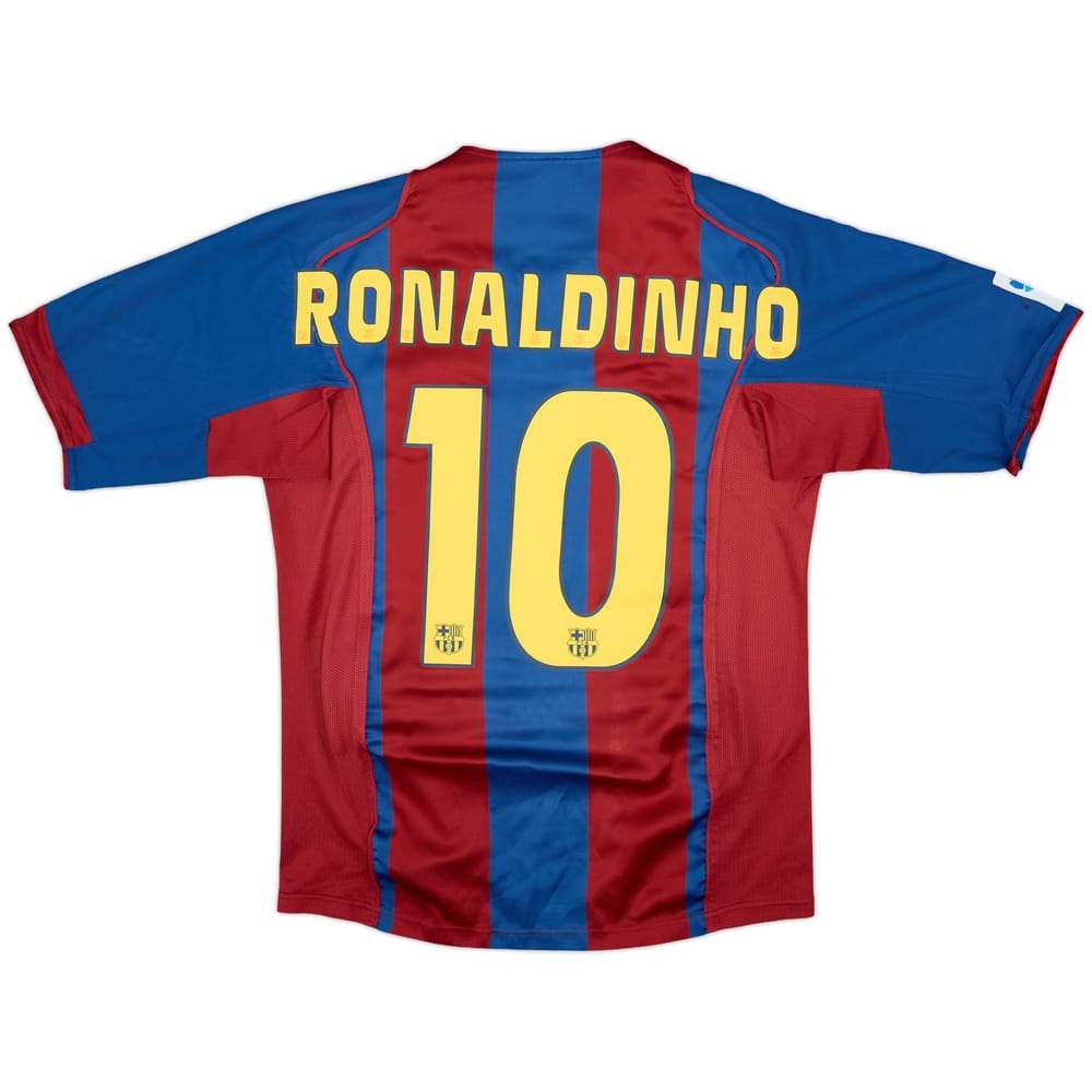 2004-05 Barcelona Home Shirt Ronaldinho #10 - 9/10 - (M)