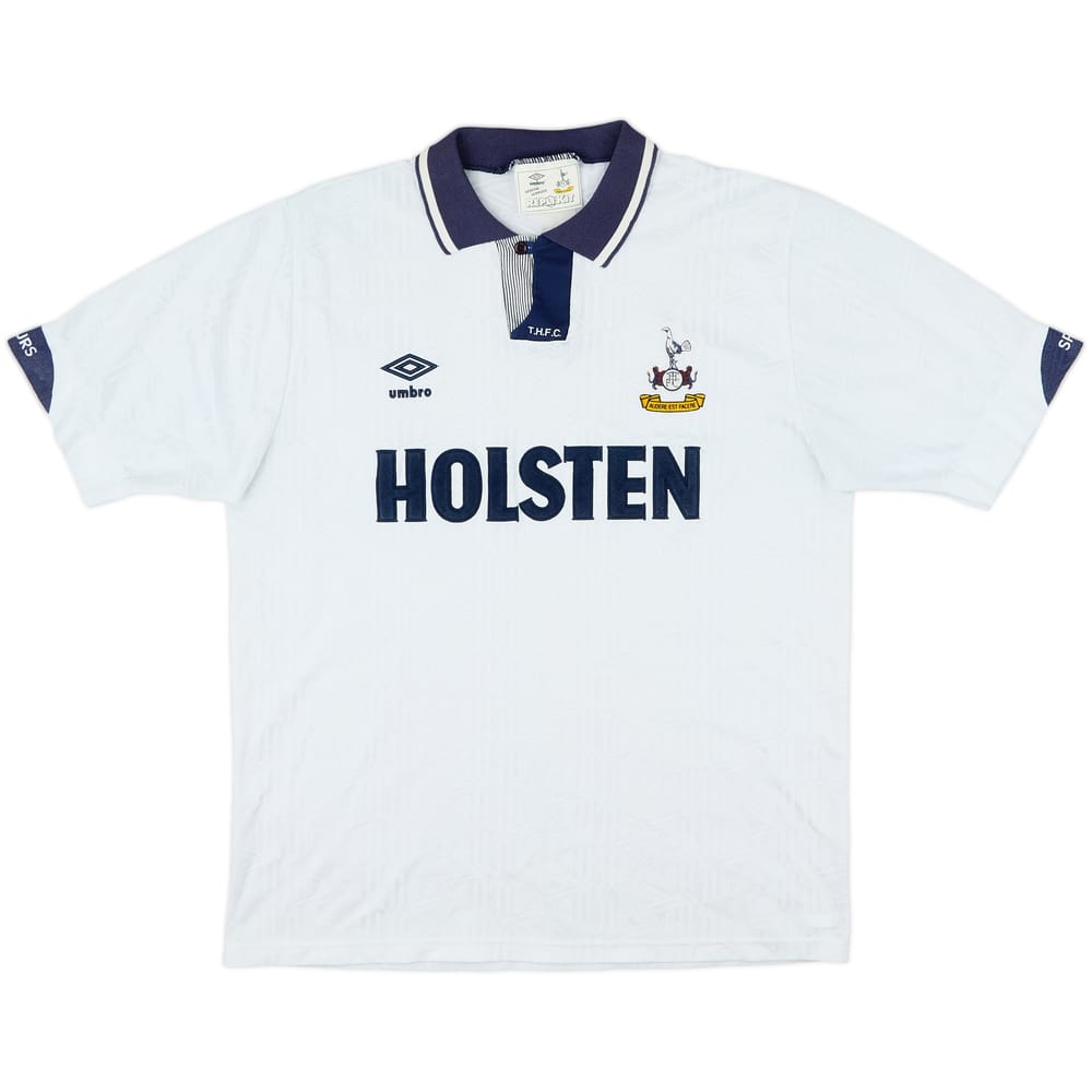 1991-93 Tottenham Home Shirt - 8/10 - (L)