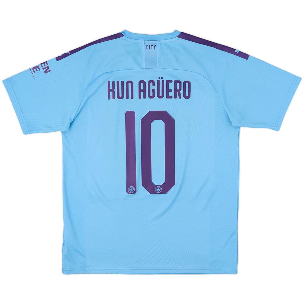 2019-20 Manchester City Home Shirt Kun Aguero #10 - 10/10 - (L)