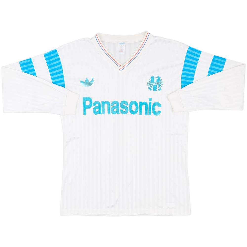 1990-91 Olympique Marseille Home L/S Shirt - 9/10 - (L)