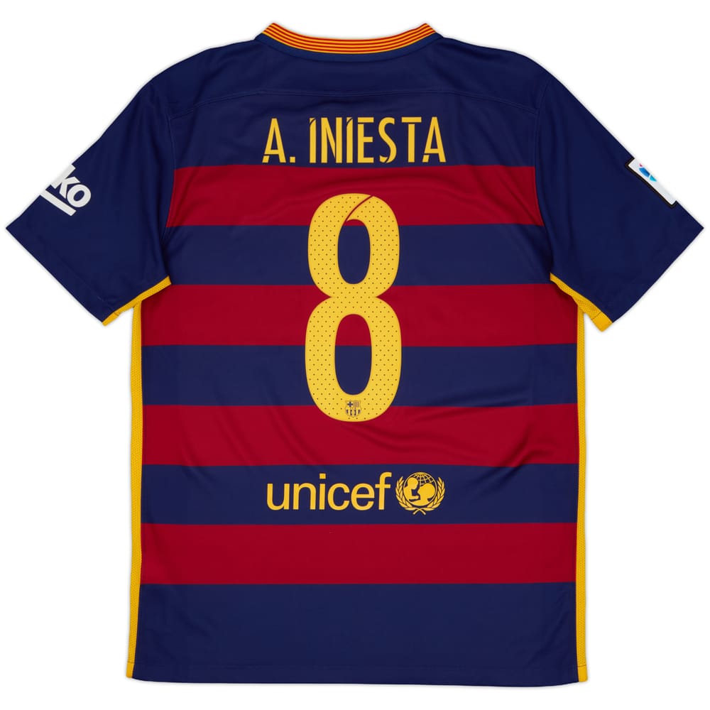 2015-16 Barcelona Home Shirt A.Iniesta #8 - 7/10 - (M)
