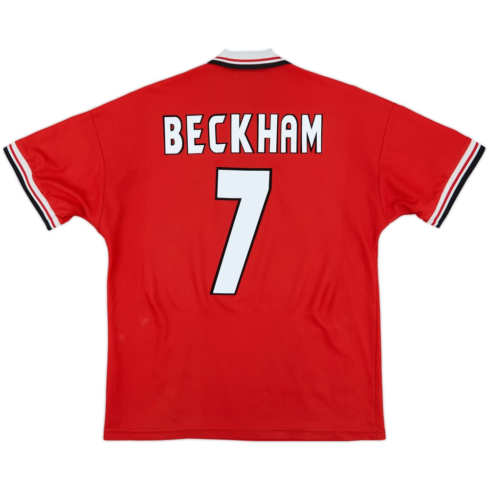 1998-00 Manchester United Home Shirt Beckham #7 - 7/10 - (L)