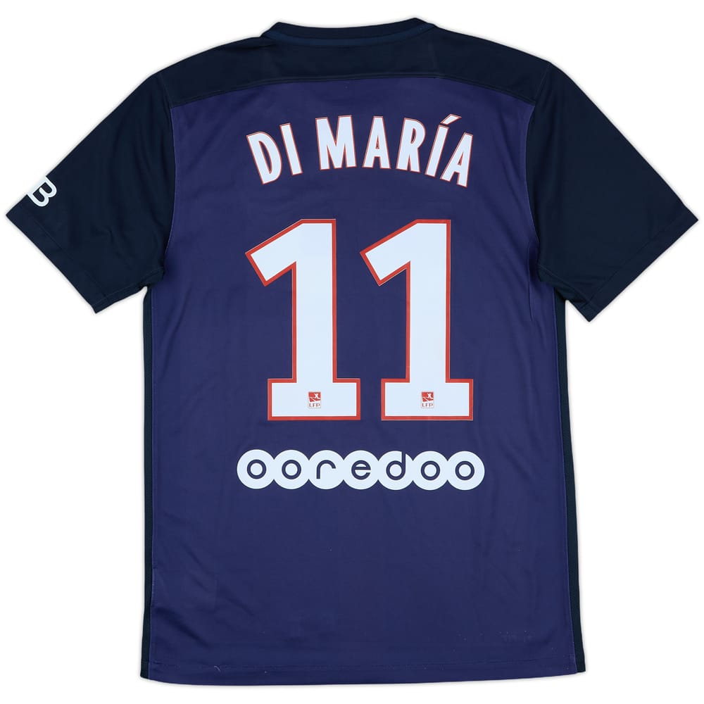 2015-16 Paris Saint-Germain Home Shirt Di Maria #11 - 9/10 - (S)