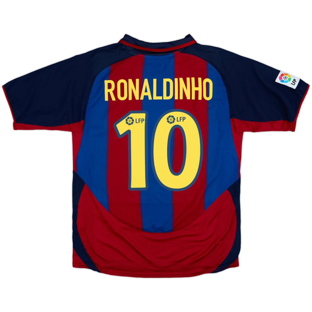 2003-04 Barcelona Home Shirt Ronaldinho #10 - 9/10 - (M)
