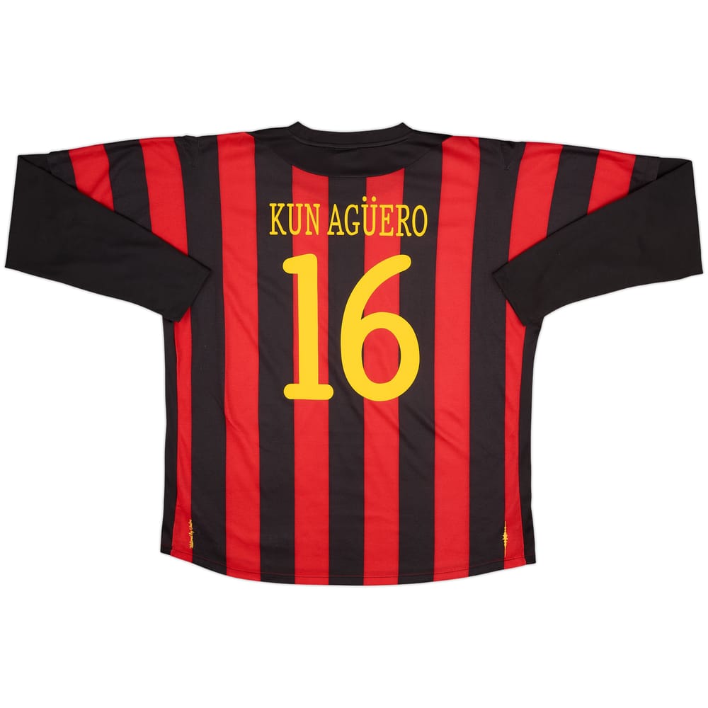 2011-12 Manchester City Away L/S Shirt Kun Aguero #16 - 7/10 - (XL)