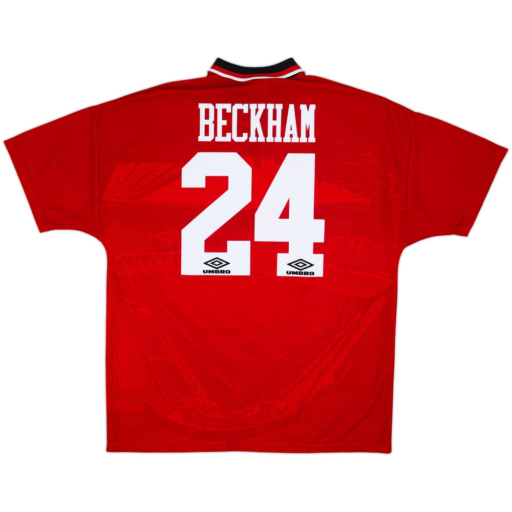 1994-96 Manchester United Home Shirt Beckham #24 - 7/10 - (XL)