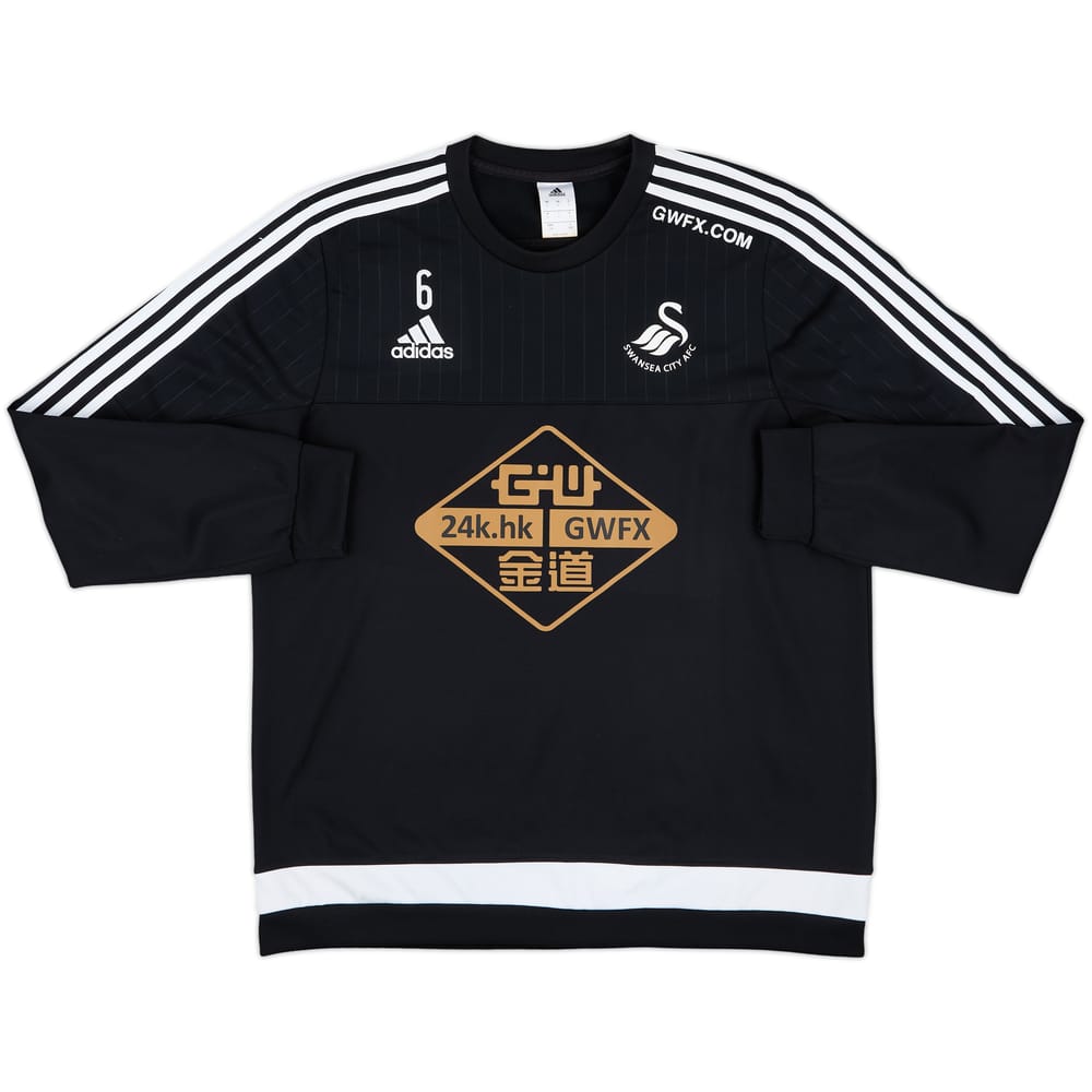2015-16 Swansea adidas Player Issue Sweat Top #6 - 6/10 - (L)