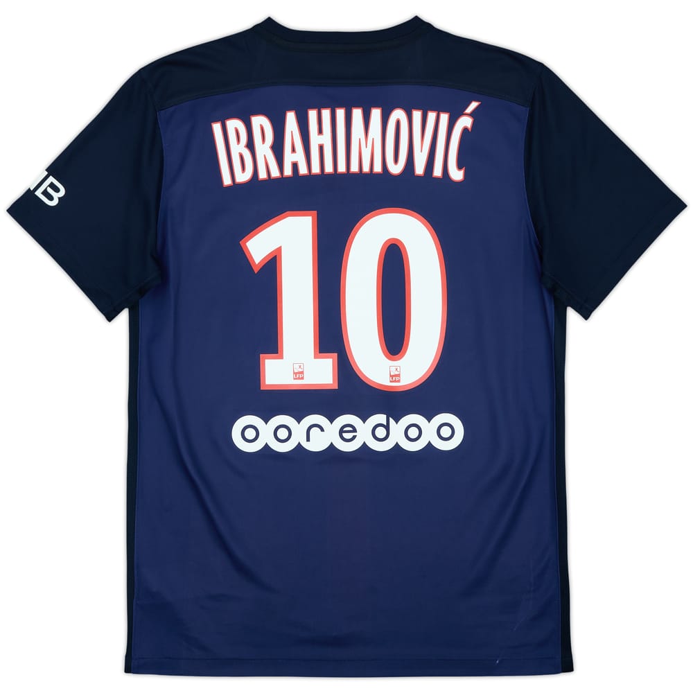 2015-16 Paris Saint-Germain Home Shirt Ibrahimovic #10 - 9/10 - (M)