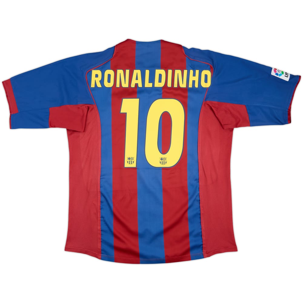 2004-05 Barcelona Home Shirt Ronaldinho #10 - 8/10 - (XXL)