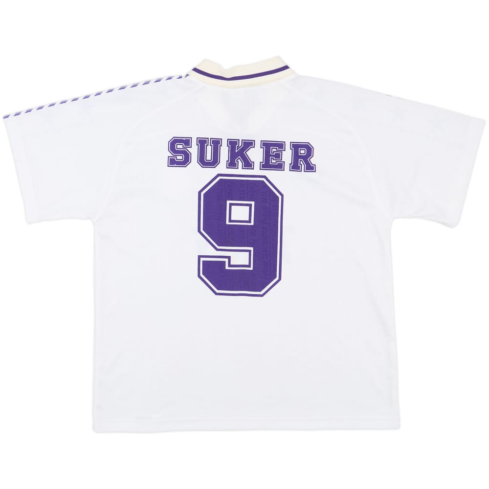 1996-97 Real Madrid Taquy Home Shirt Suker #9 - 6/10 - (M)