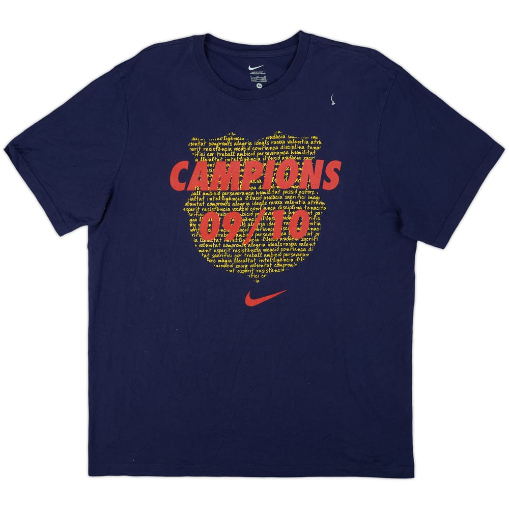 2009-10 Barcelona Nike 'Champions' Cotton Tee - 8/10 - (XL)