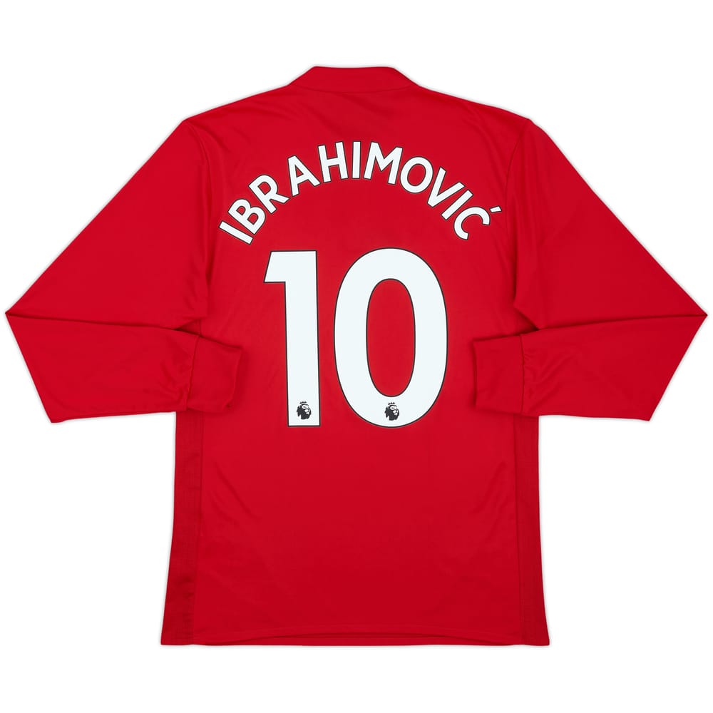 2017-18 Manchester United Home L/S Shirt Ibrahimovic #10 - 9/10 - (S)