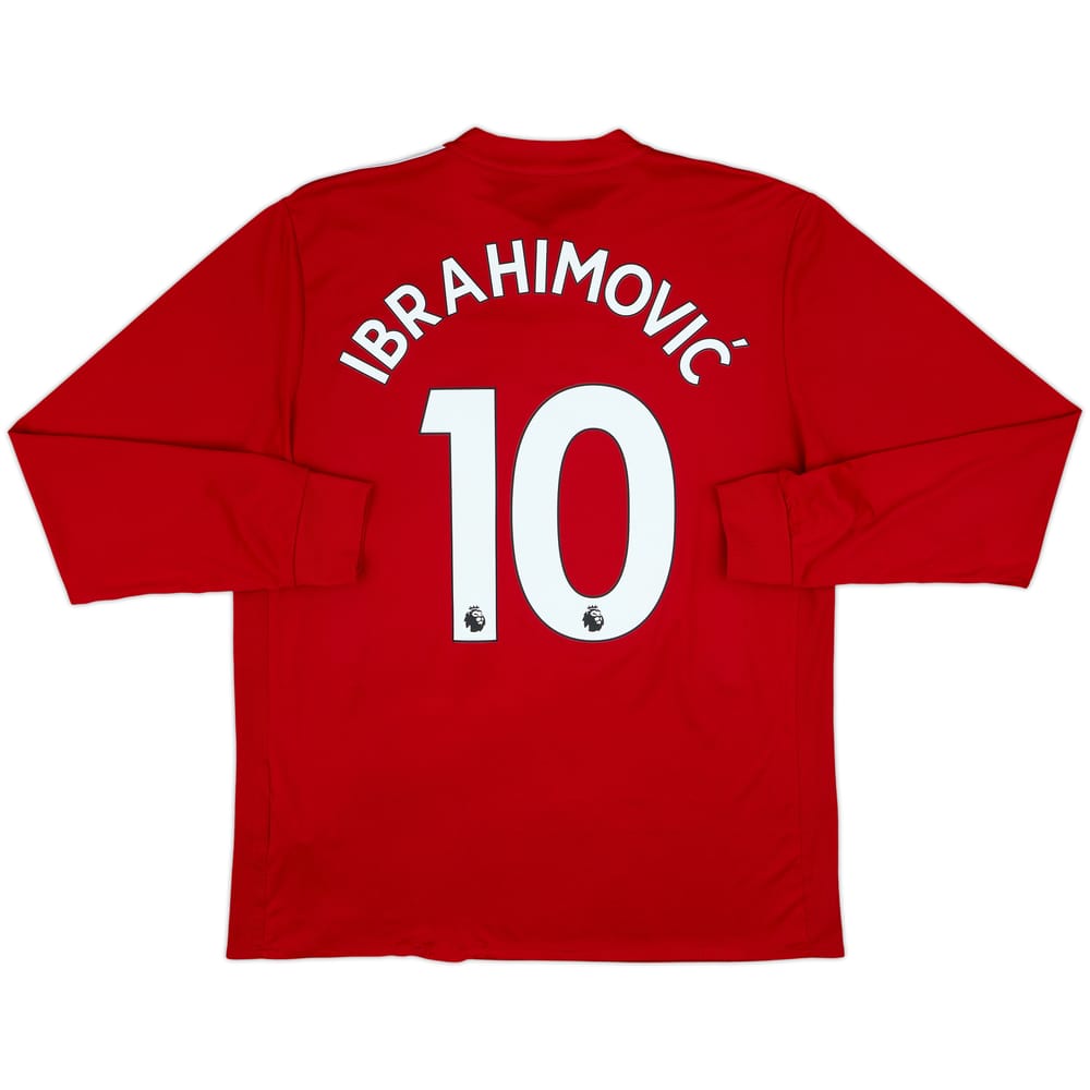 2017-18 Manchester United Home L/S Shirt Ibrahimovic #10 - 8/10 - (L)