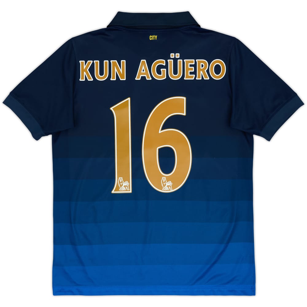 2014-15 Manchester City Away Shirt Kun Aguero #16 - 9/10 - (XL.Boys)