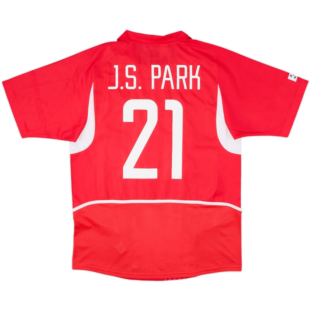 2002-03 South Korea Home Shirt J.S.Park #21 - 9/10 - (XL)
