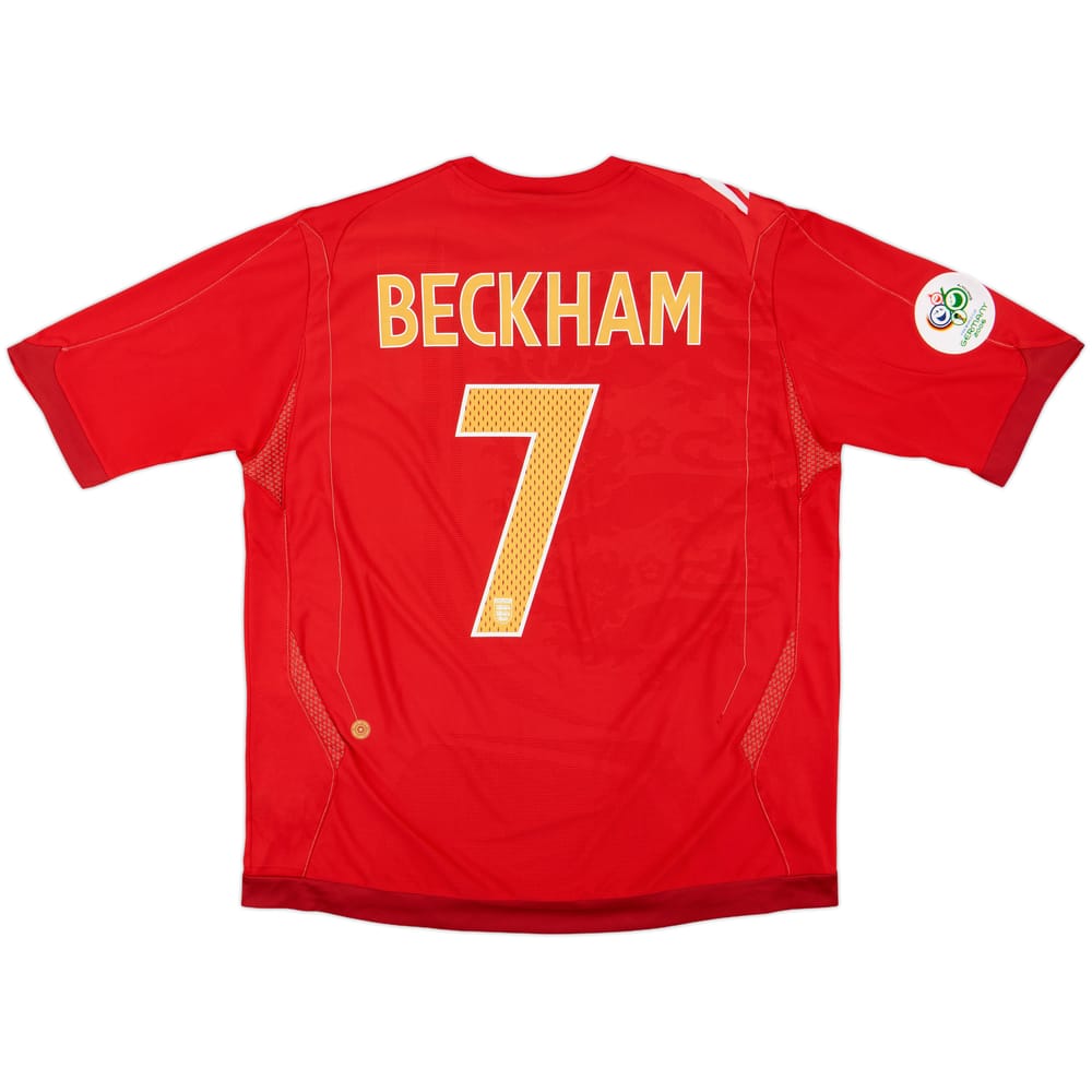 2006-08 England Away Shirt Beckham #7 - 7/10 - (XL)