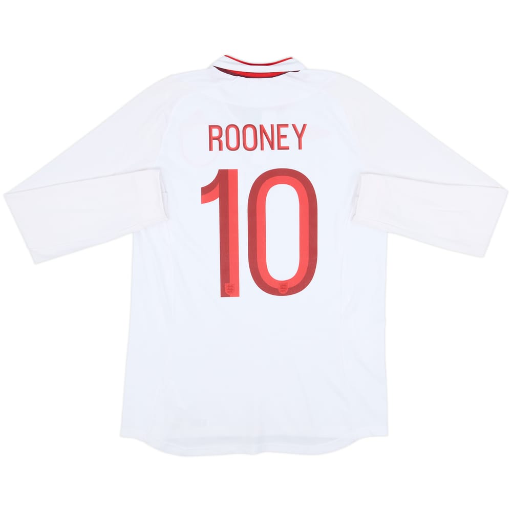 2012-13 England Home L/S Shirt Rooney #10 - 8/10 - (M)
