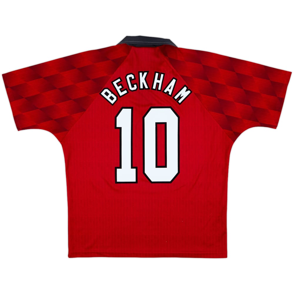 1996-98 Manchester United Home Shirt Beckham #10 - 8/10 - (L)