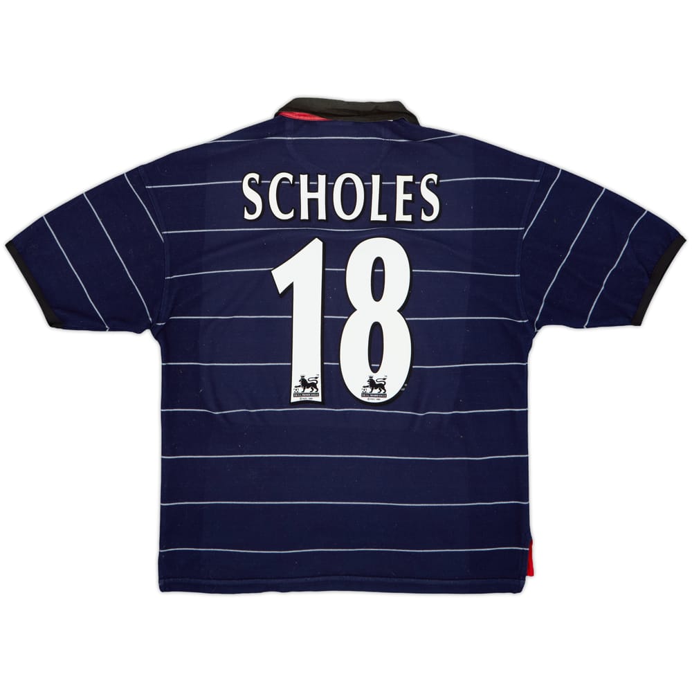 1999-00 Manchester United Away Shirt Scholes #18 - 8/10 - (M)