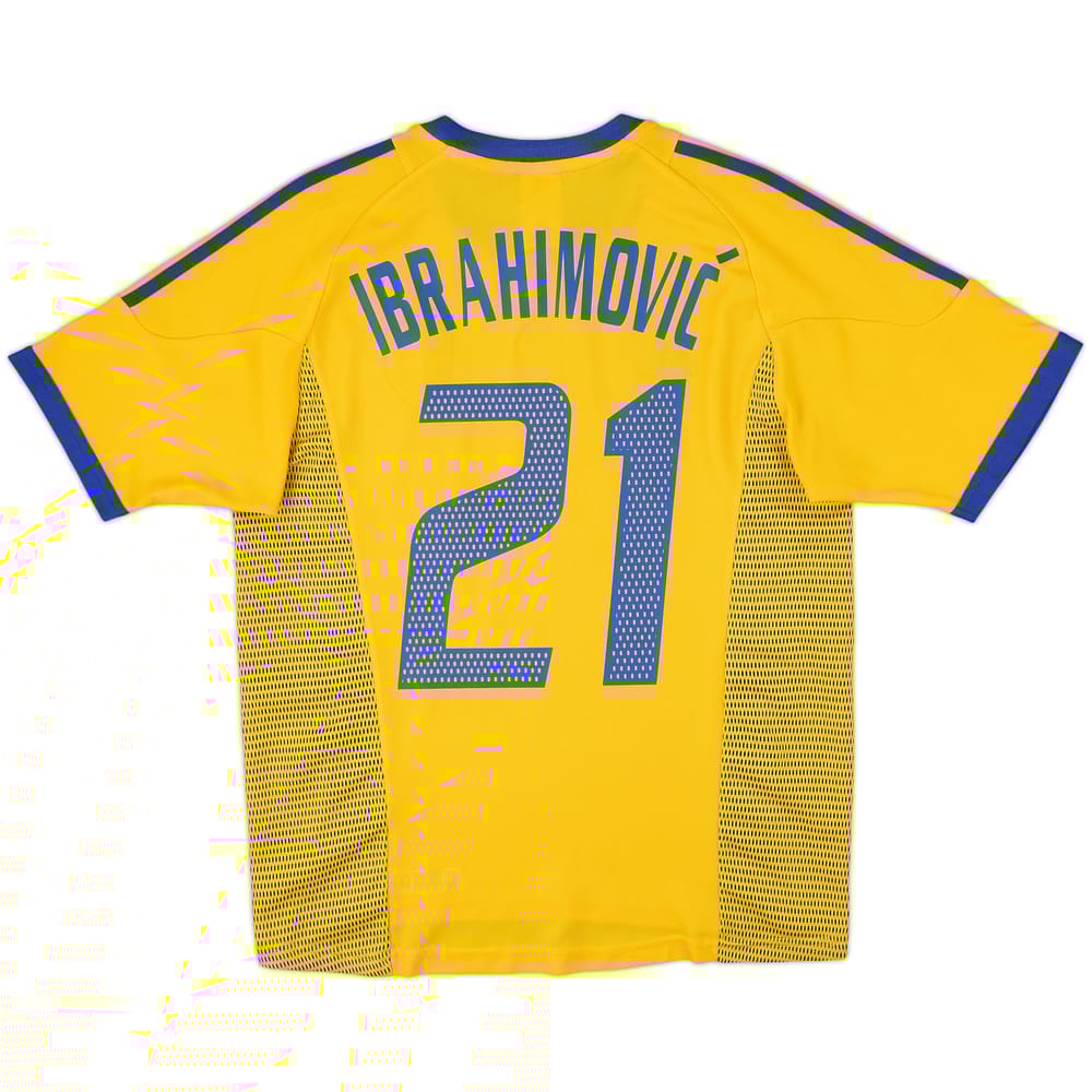 2002-03 Sweden Home Shirt Ibrahimovic #21 - 9/10 - (S)