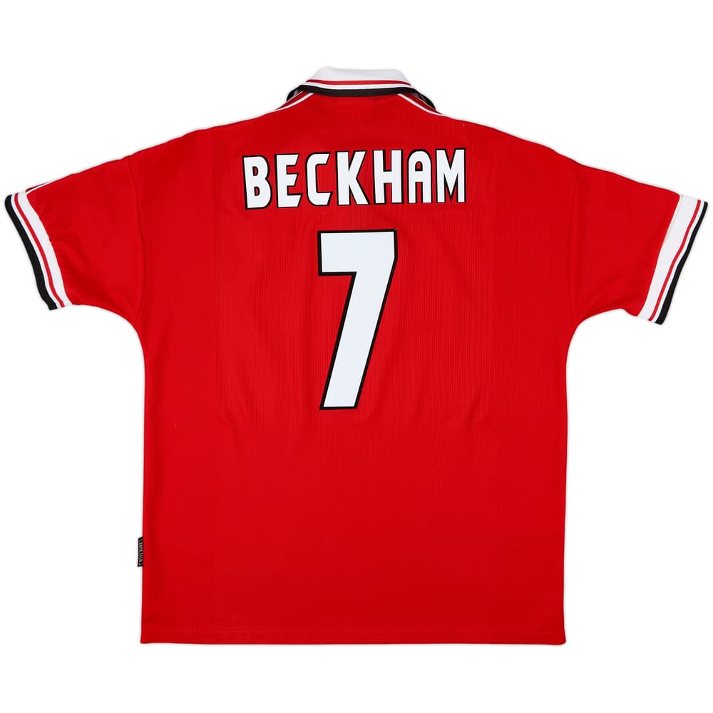 1998-00 Manchester United Home Shirt Beckham #7 - 8/10 - (XL)