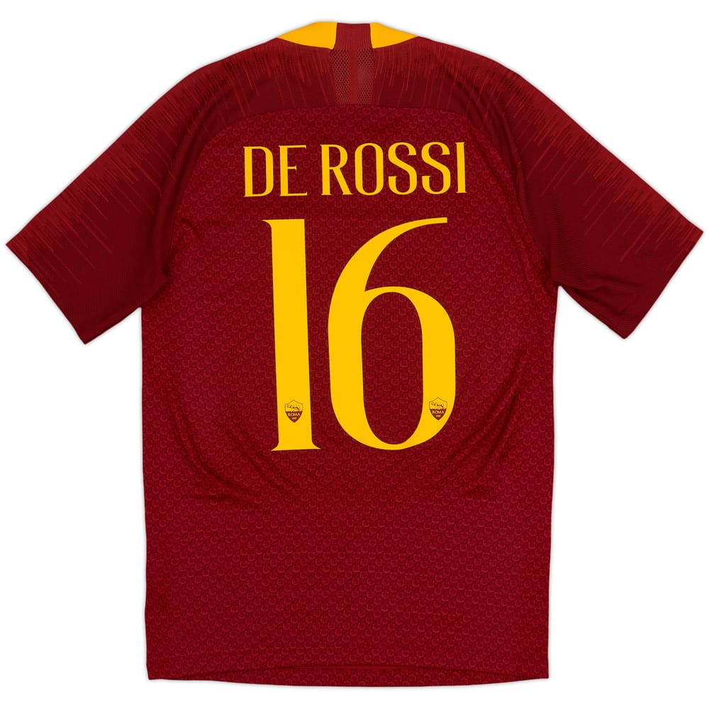 2018-19 Roma Authentic Home Shirt De Rossi #16 - 10/10 - (S)