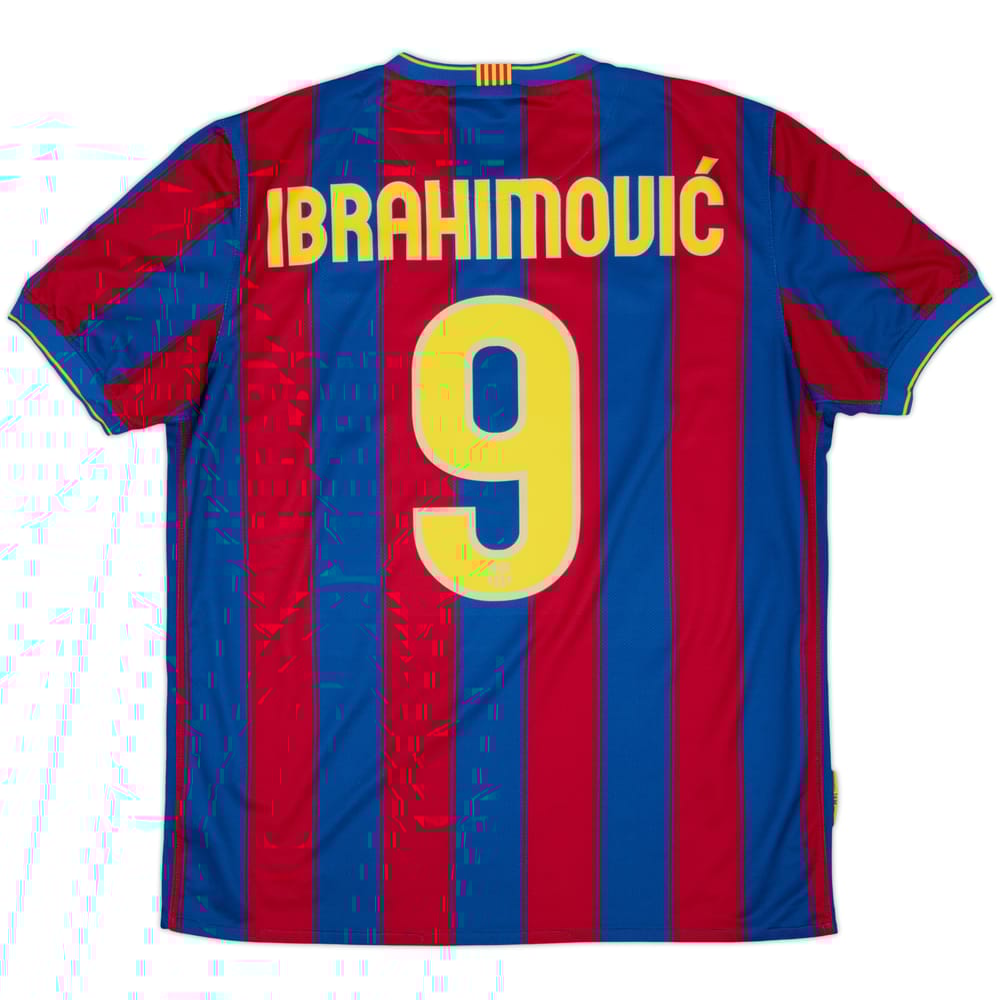 2009-10 Barcelona Home Shirt Ibrahimovic #9 - 6/10 - (L)