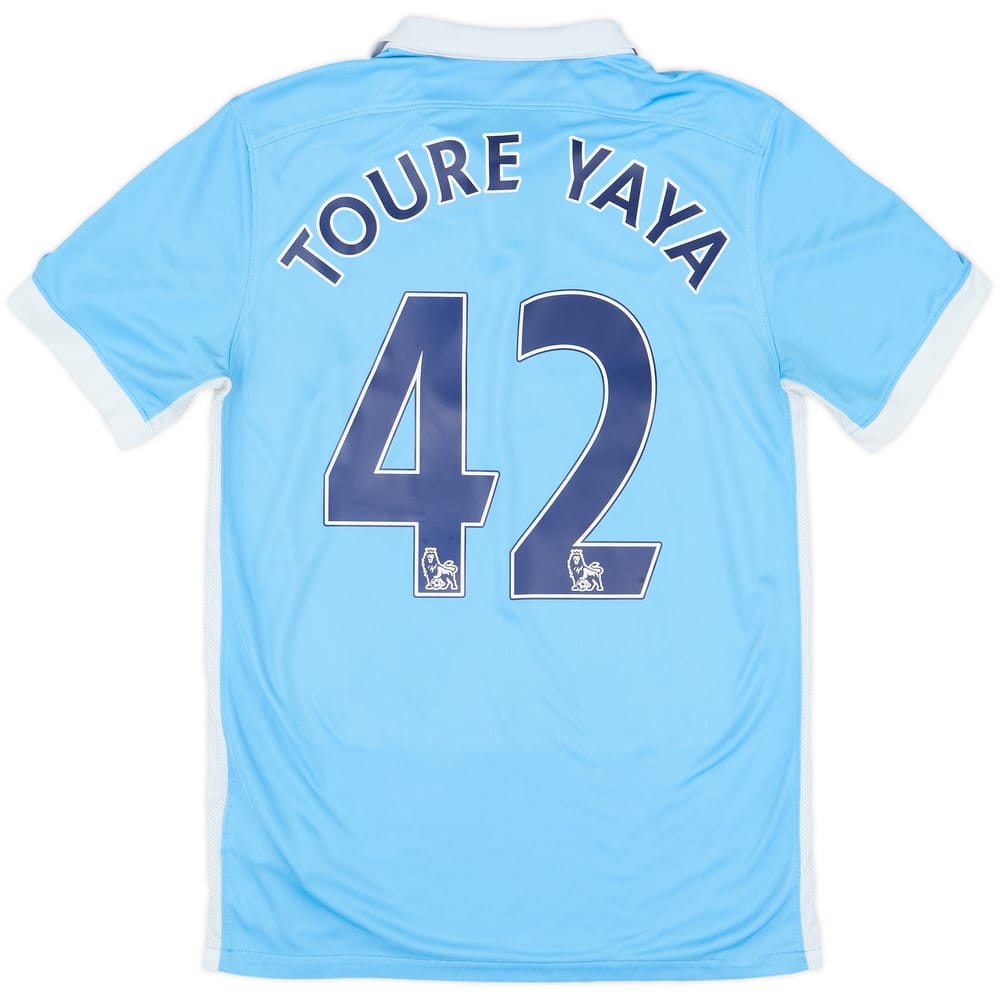 2015-16 Manchester City Home Shirt Toure Yaya #42 - 6/10 - (S)