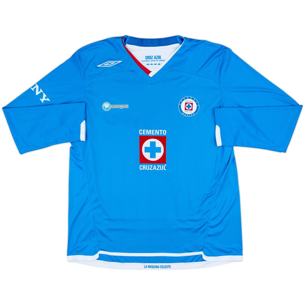 2009-10 Cruz Azul Home L/S Shirt - 8/10 - (L)