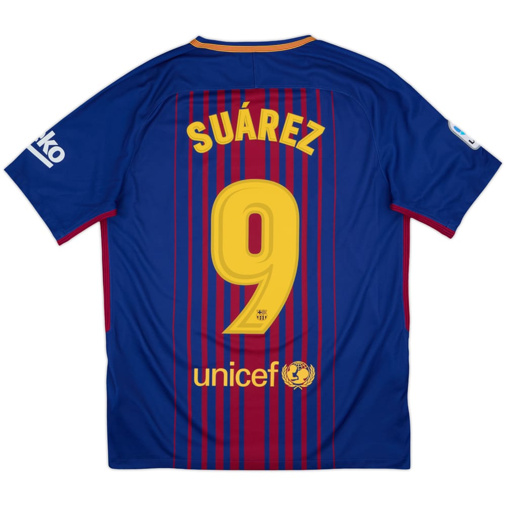 2017-18 Barcelona Home Shirt Suarez #9 - 10/10 - (M)
