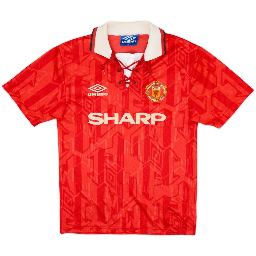 1992-94 Manchester United Home Shirt - 8/10 - (L.Boys)