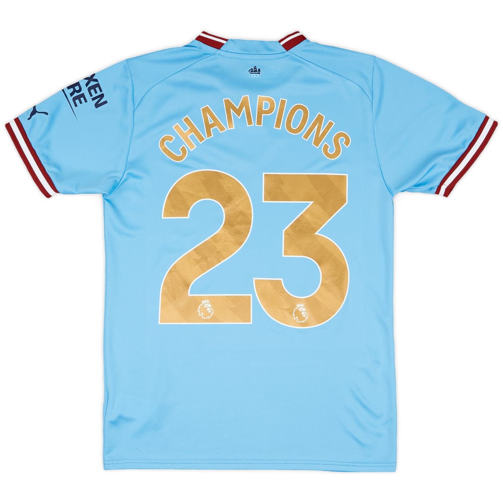 2022-23 Manchester City Home Shirt Champions #23 (S)