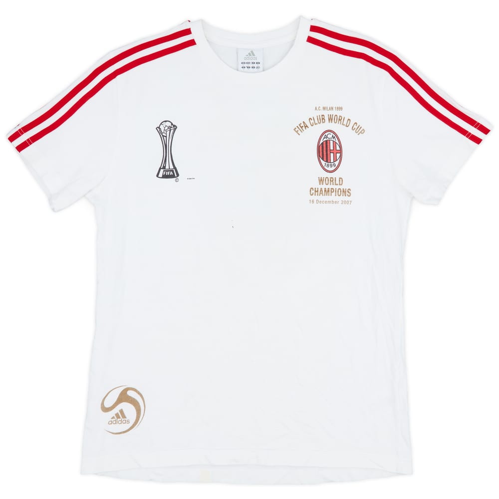 2007-08 AC Milan adidas 'FIFA Club World Cup World Champions' Cotton Tee - 9/10 - (M)