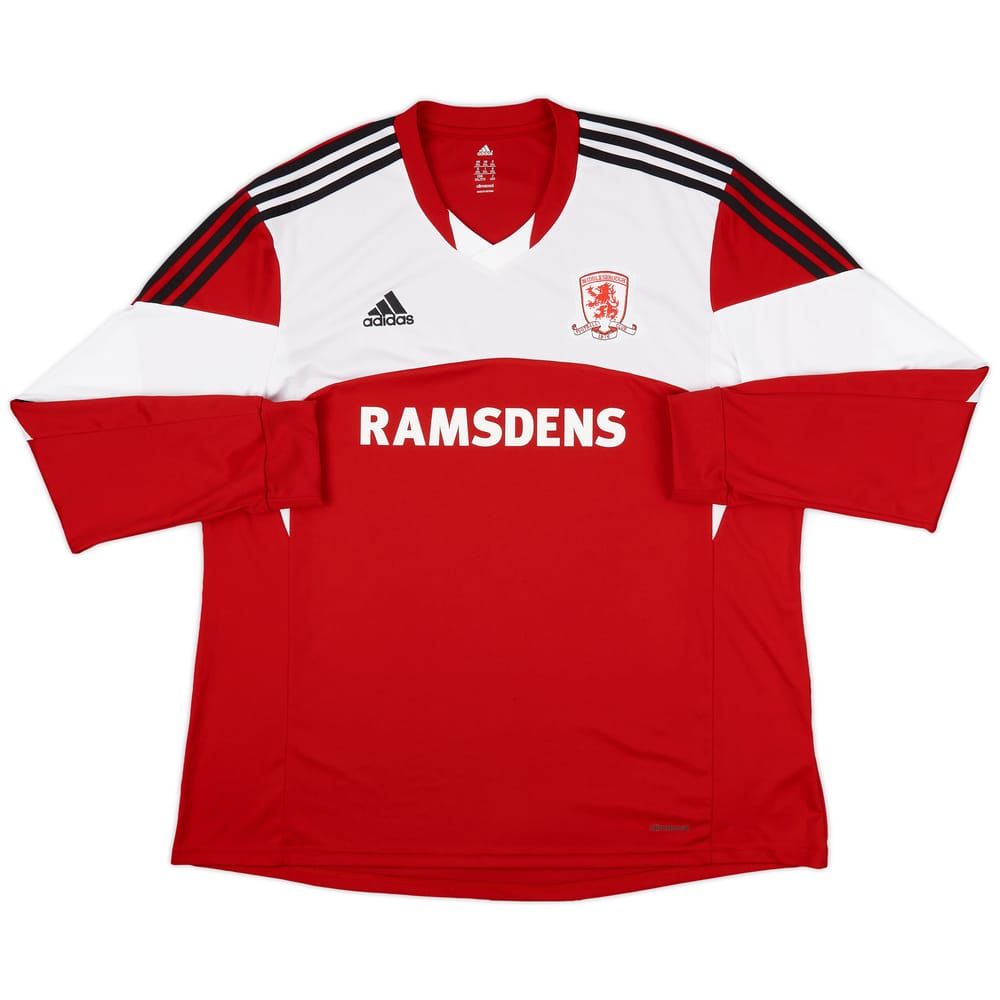 2013-14 Middlesbrough Home L/S Shirt - 7/10 - (XXL)