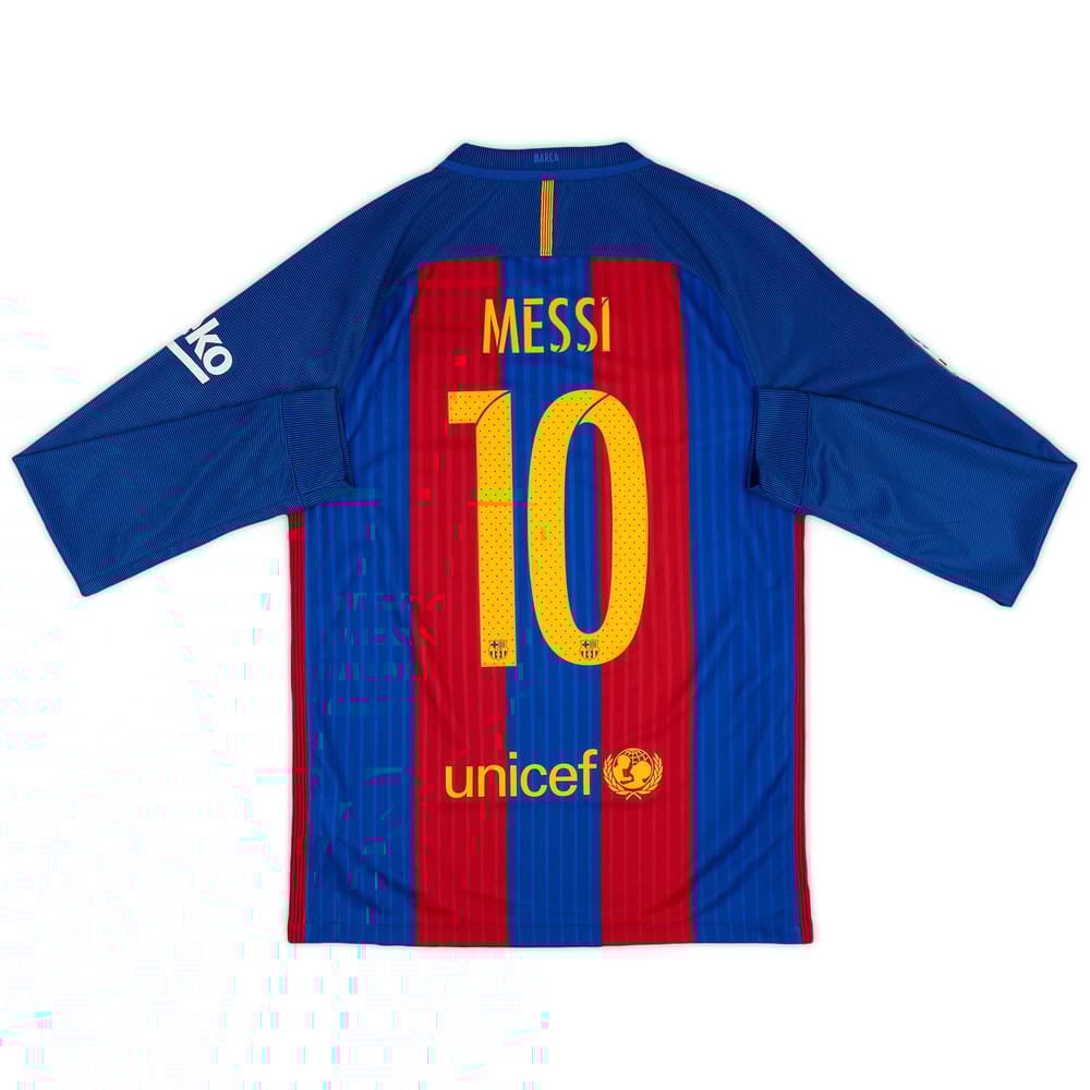 2016-17 Barcelona Home L/S Shirt Messi #10 (S)
