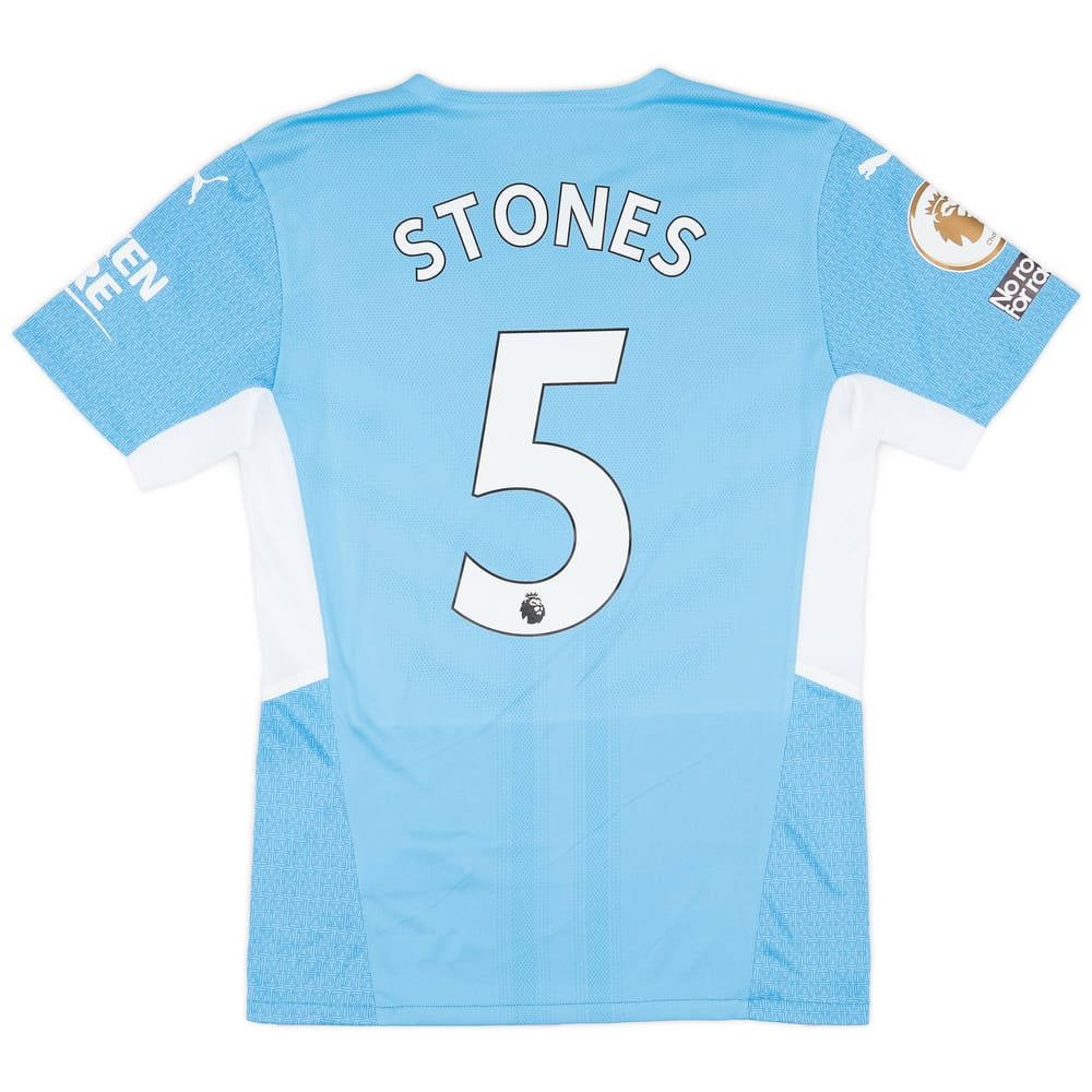 2021-22 Manchester City Match Issue Home Shirt Stones #5
