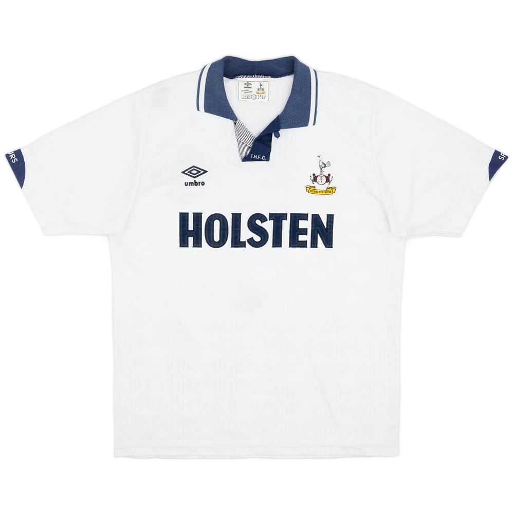1991-93 Tottenham Home Shirt #8 - 7/10 - (L)