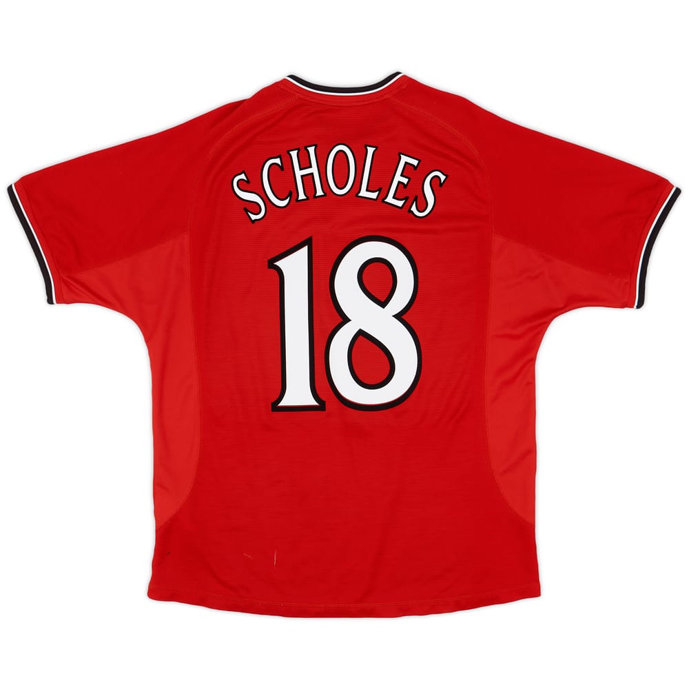 2000-02 Manchester United Home Shirt Scholes #18 - 6/10 - (L)
