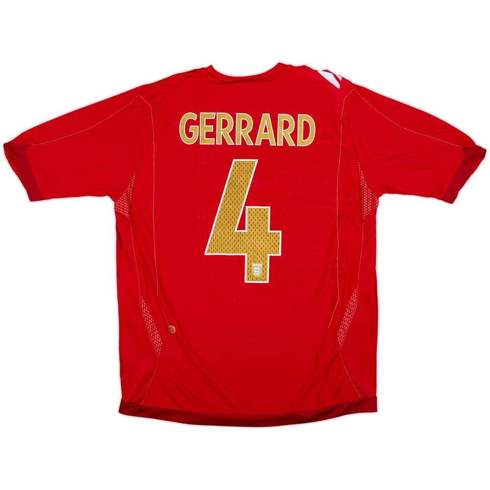 2006-08 Inglaterra Camiseta Visitante Gerrard #4 - 5/10 - (L)