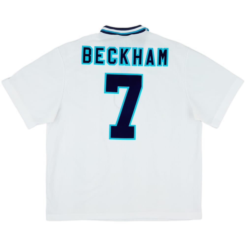 1995-97 England Home Shirt Beckham #7 - 8/10 - (XXL)