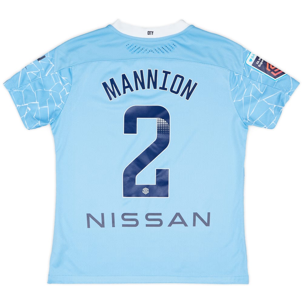 2020-21 Manchester City Women's Match Issue Home Shirt Mannion #2 - 9/10 - (M)