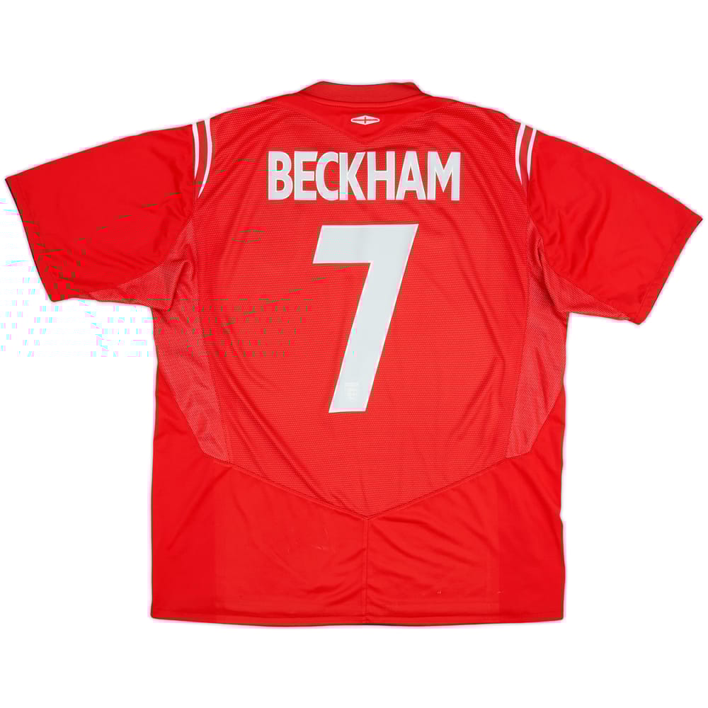 2004-06 England Away Shirt Beckham #7 - 5/10 - (XL)