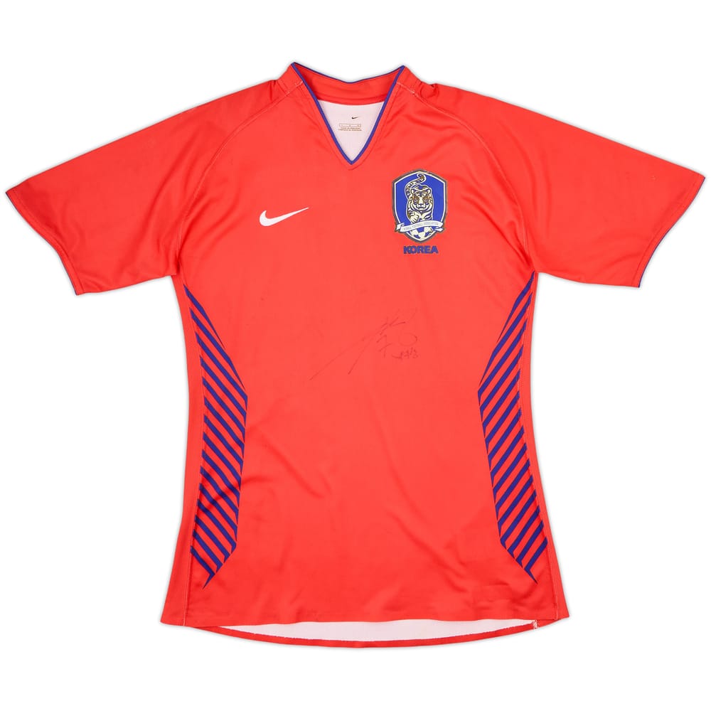 2006-08 South Korea Player Issue Signed Home Shirt - 5/10 - (L)