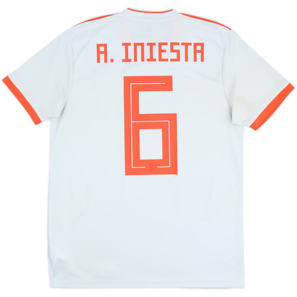 2018-19 Spain Away Shirt A.Iniesta #6 - 6/10 - (M)