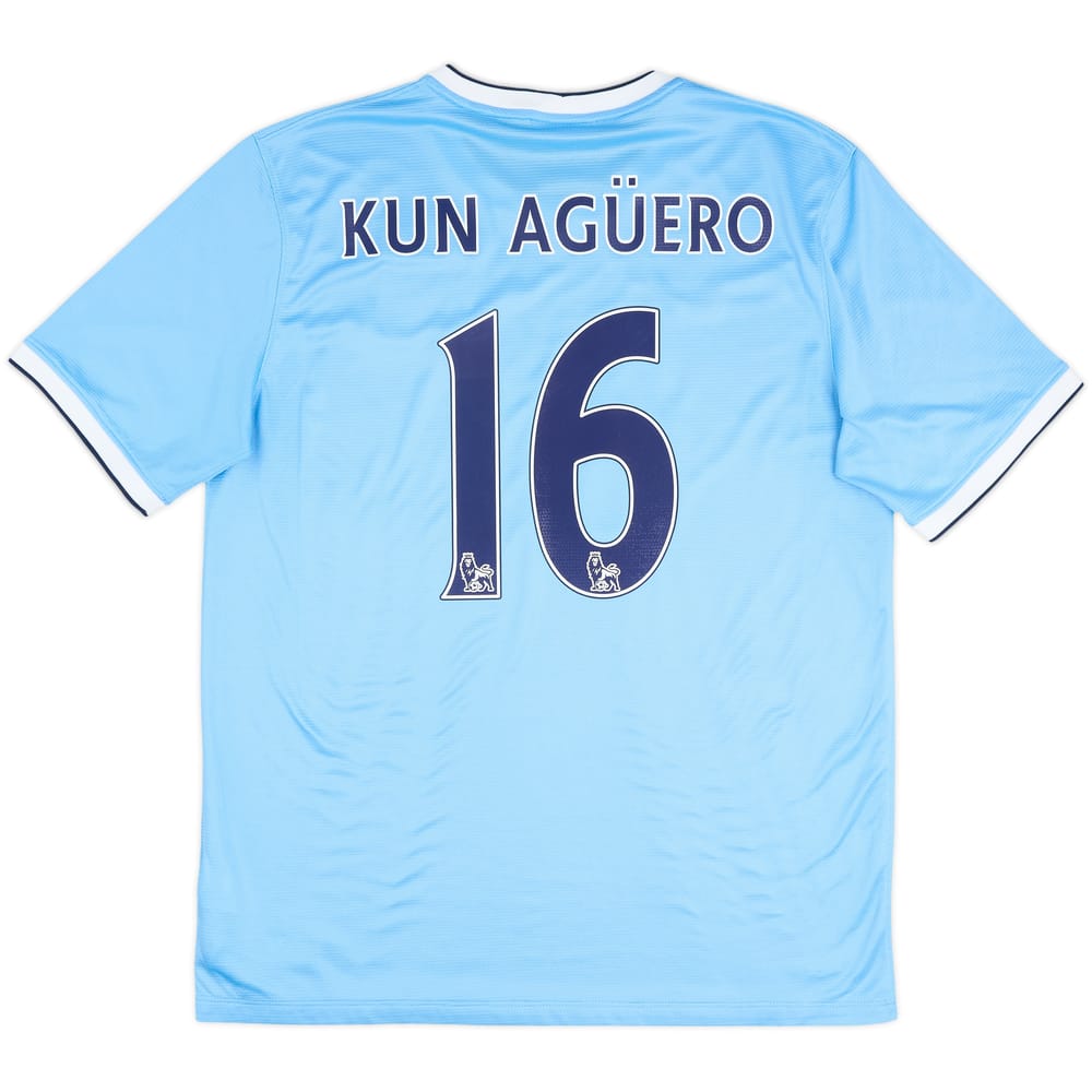 2013-14 Manchester City Home Shirt Kun Aguero #16 - 8/10 - (L)