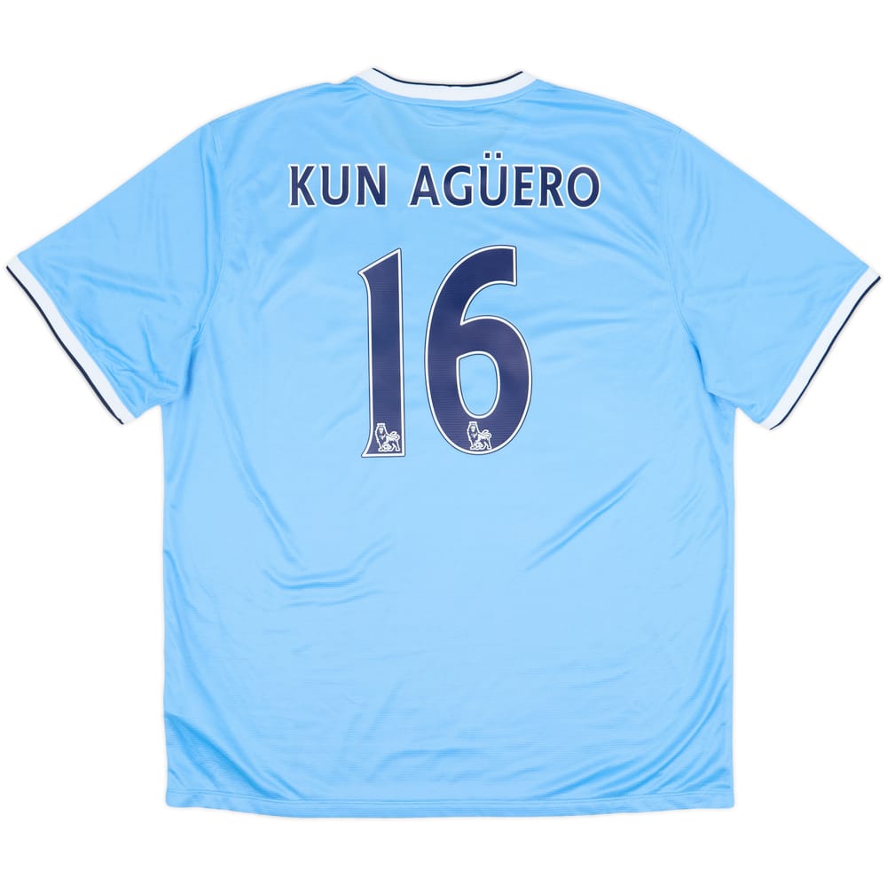 2013-14 Manchester City Home Shirt Kun Aguero #16 - 9/10 - (XXL)
