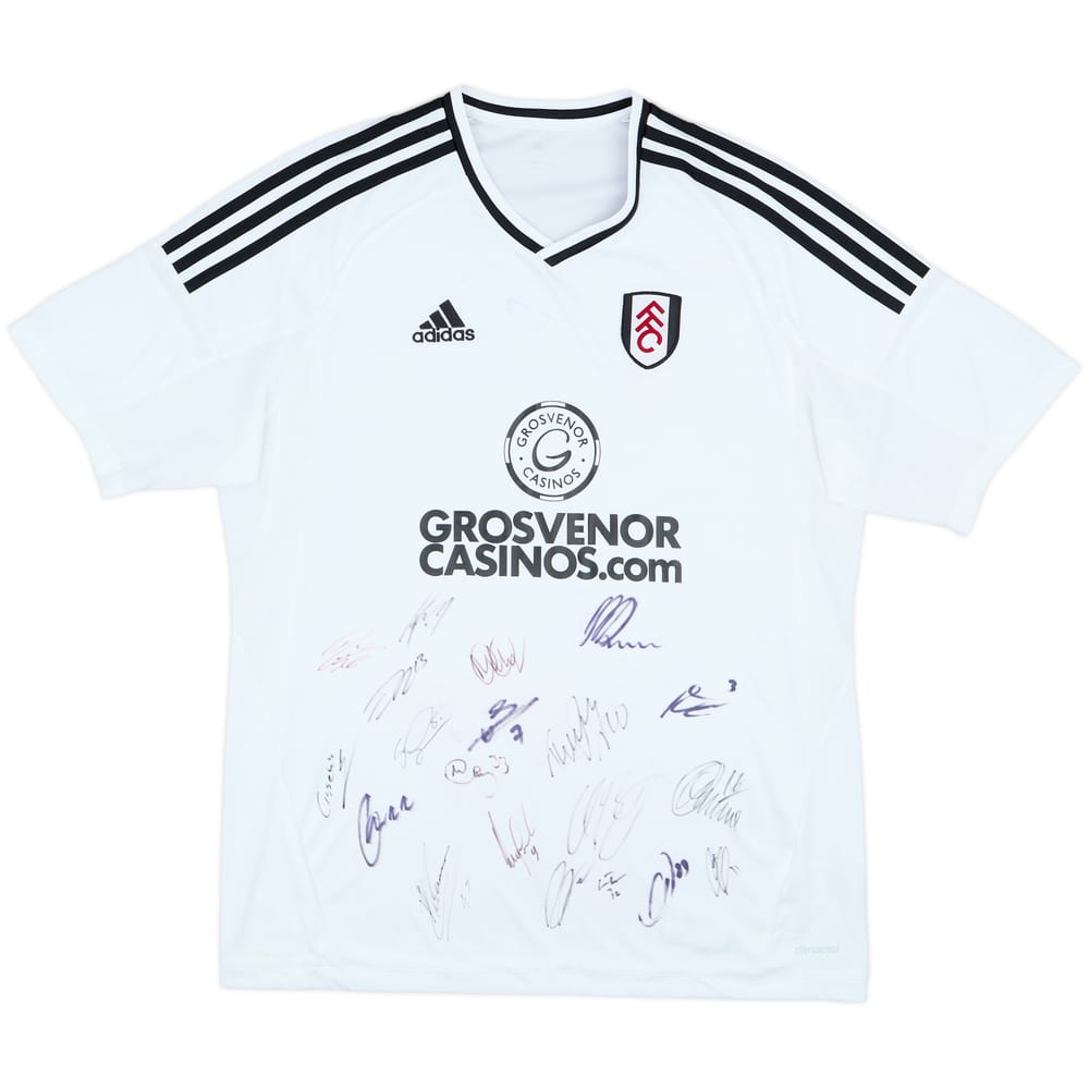 2017-18 Fulham Squad Signed Home Shirt - 7/10 - (L)