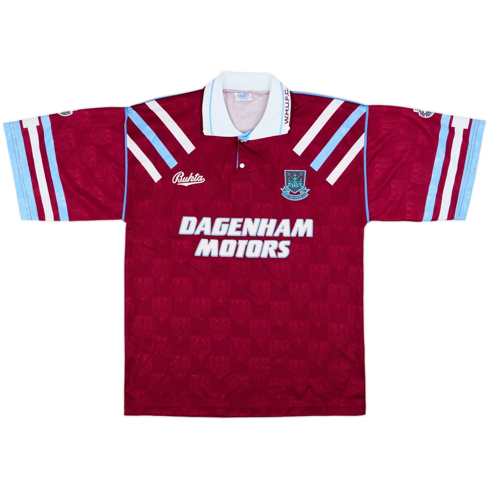 1991-92 West Ham Home Shirt - 8/10 - (L)