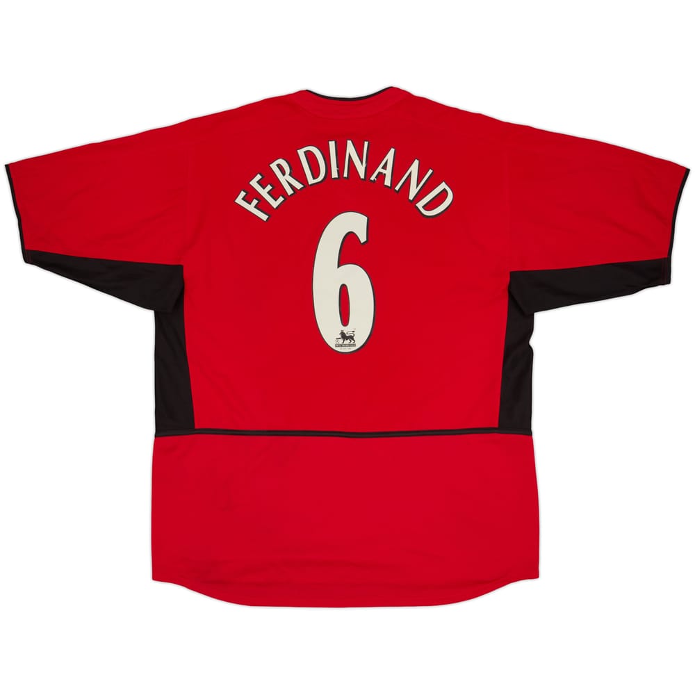 2002-04 Manchester United Home Shirt Ferdinand #6 - 6/10 - (XL)