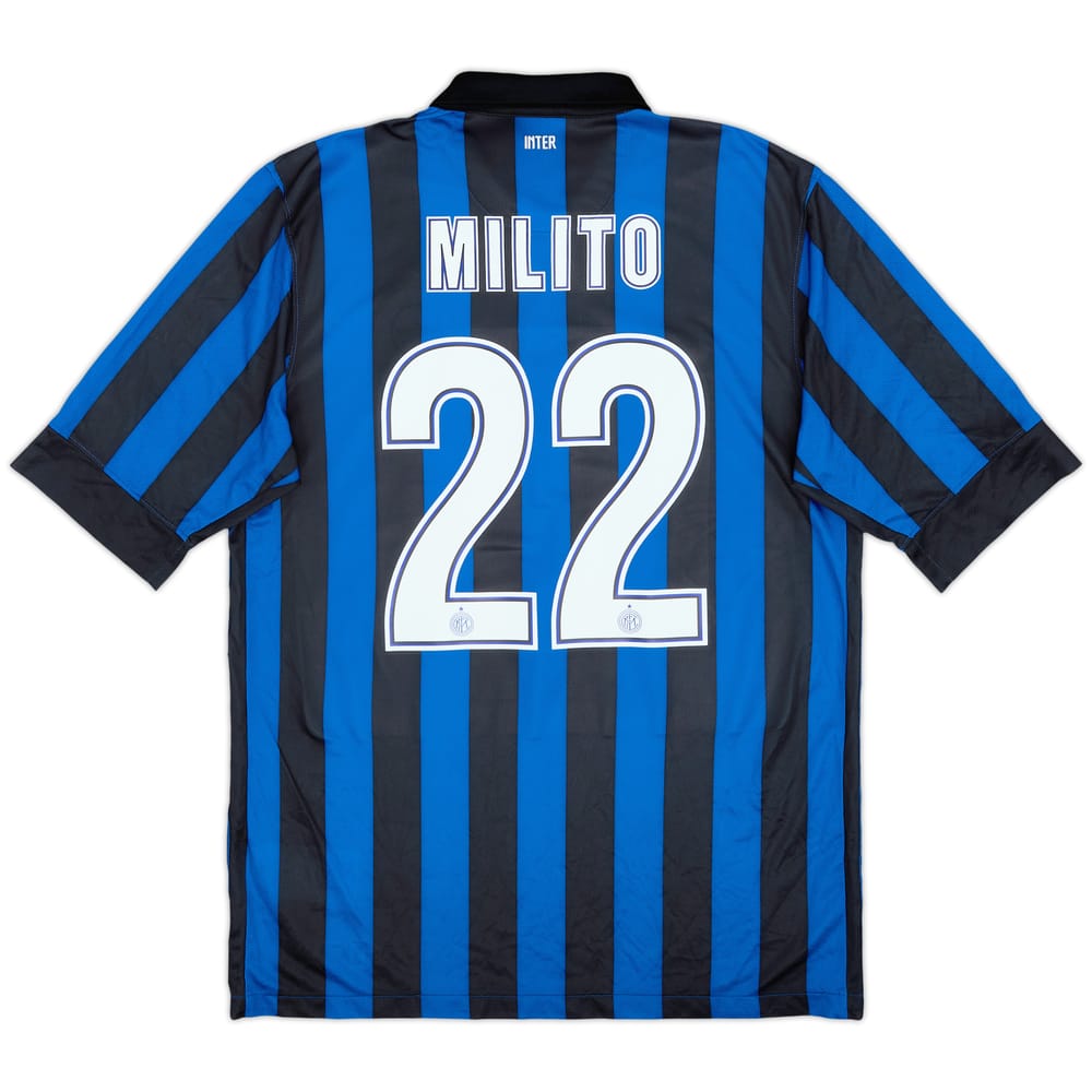 2012-13 Inter Milan Home Shirt Milito #22 - 10/10 - (M)